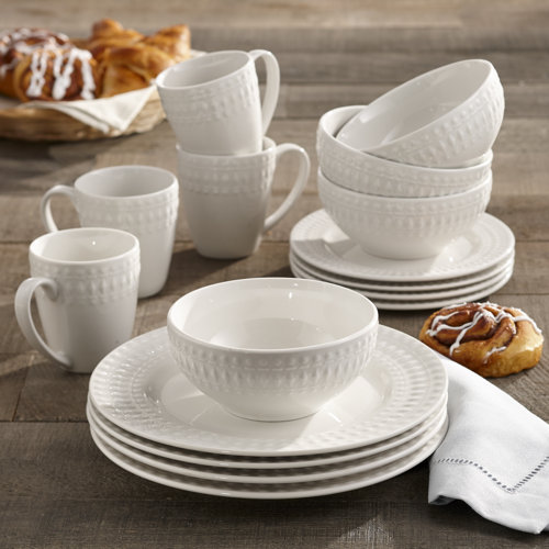 Elle Decor Porcelain China Dinnerware Set of 16 & Reviews Wayfair